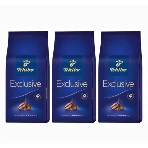 Tchibo Exclusive кофе в зернах, 3 упаковки по 250 г-0