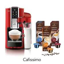 Кофе в капсулах и в подушечках Tchibo Saeco Cafissimo Latte Kaffeemaschine inkl. 90 Kapseln, Rosso