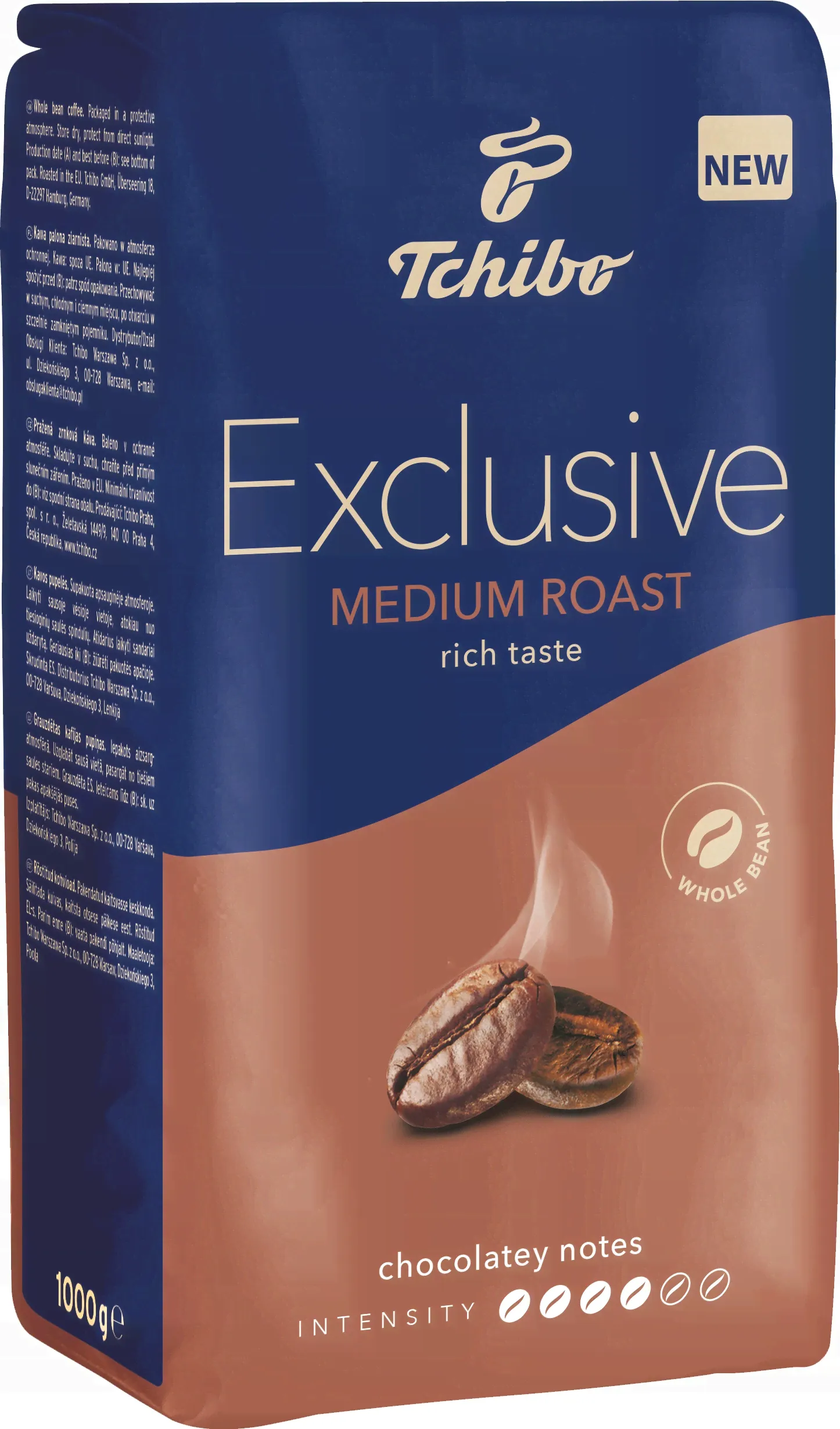 Кофе в зернах типа Tchibo Exclusive Medium Roast 1кг-0